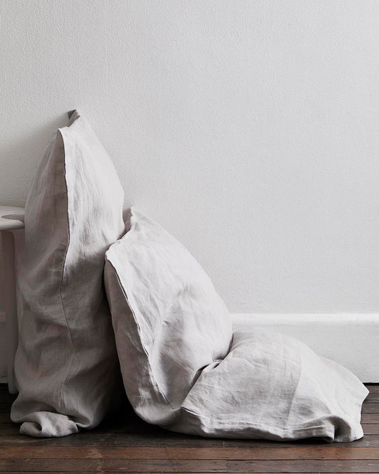 Fog 100% Flax Linen Pillowcases (Set of Two)